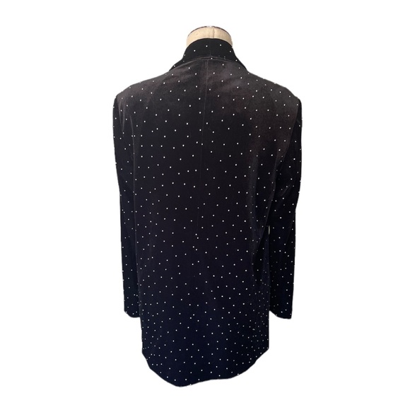 Zara Black Velvet Studded Oversized Blazer - Picture 5 of 7